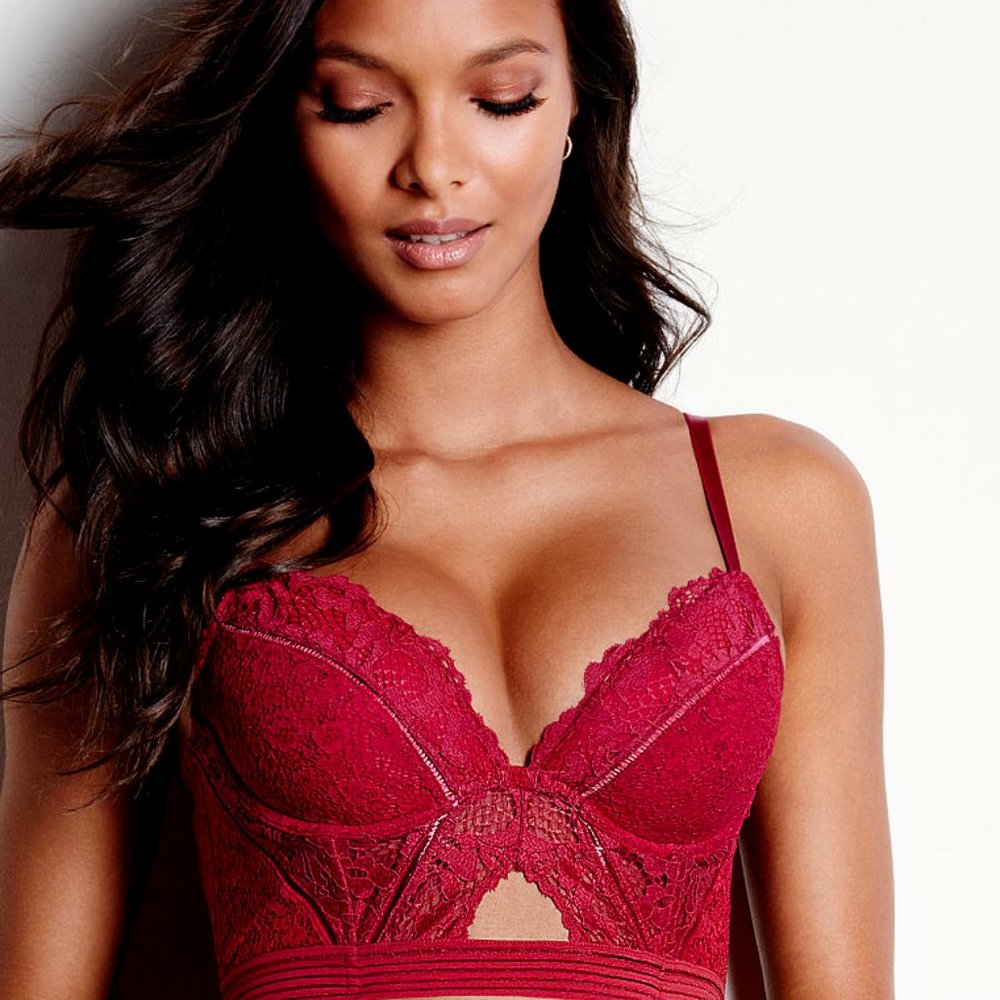 VICTORIA'S SECRET VERY SEXY LONGLINE BRA 32DD RED